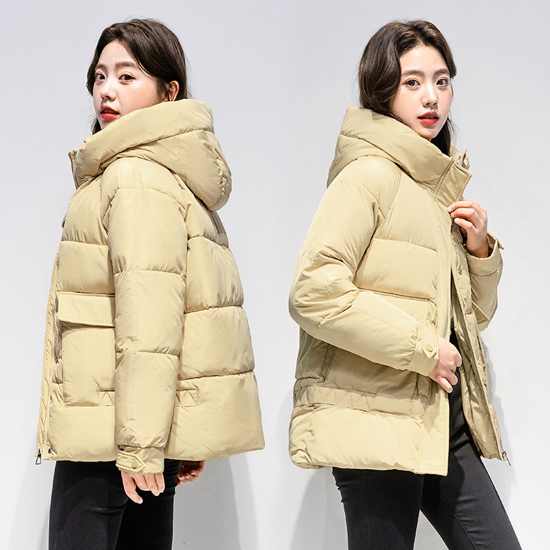 Ropa de invierno de algodón caliente para mujeres 2025 nuevo corto delgado suelto estudiante chaqueta de algodón chaqueta de algodón gruesa