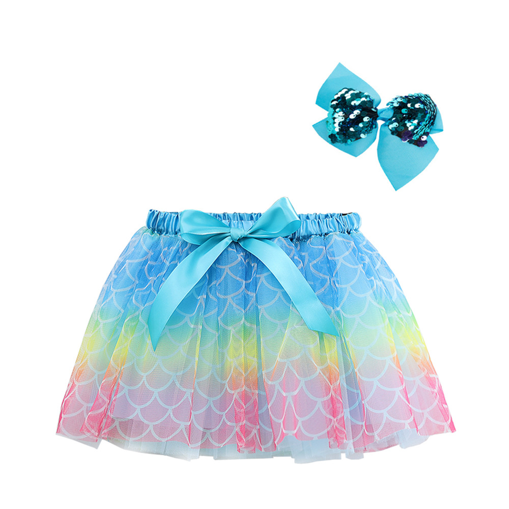 Falda de las nuevas muchachas europeas y americanas con forro y horquilla de arco Xingyue malla Tutu falda pettiskirt ropa para niños