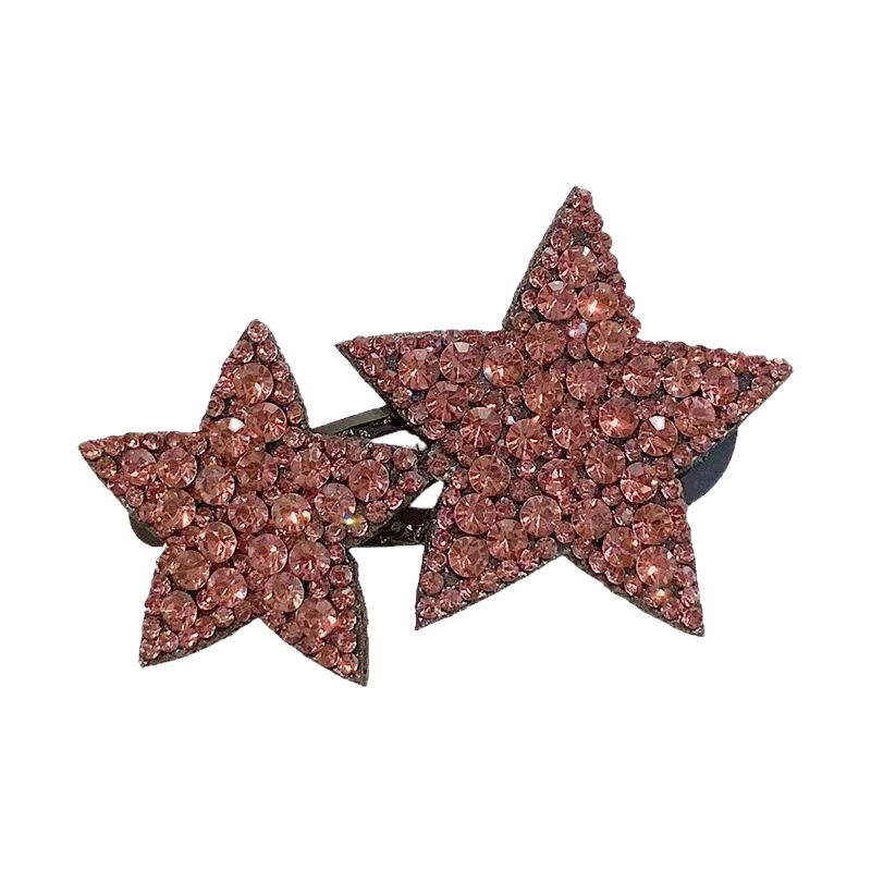Flash Diamond estrella de cinco puntas horquilla BB clip hembra Cabeza trasera pelo roto acabado artefacto clip lateral Red rojo mismo estilo estrella horquilla