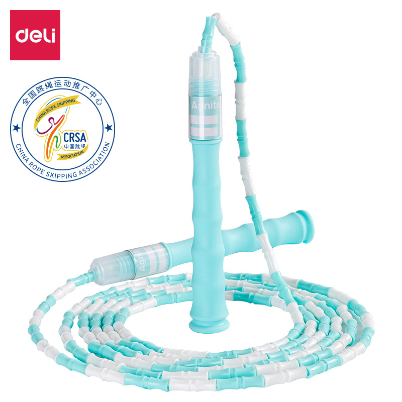 Deli angette saltar la cuerda F4104 cuerda de saltar de bambú para niños estudiantes de kindergarten principiante examen deportivo saltar la cuerda