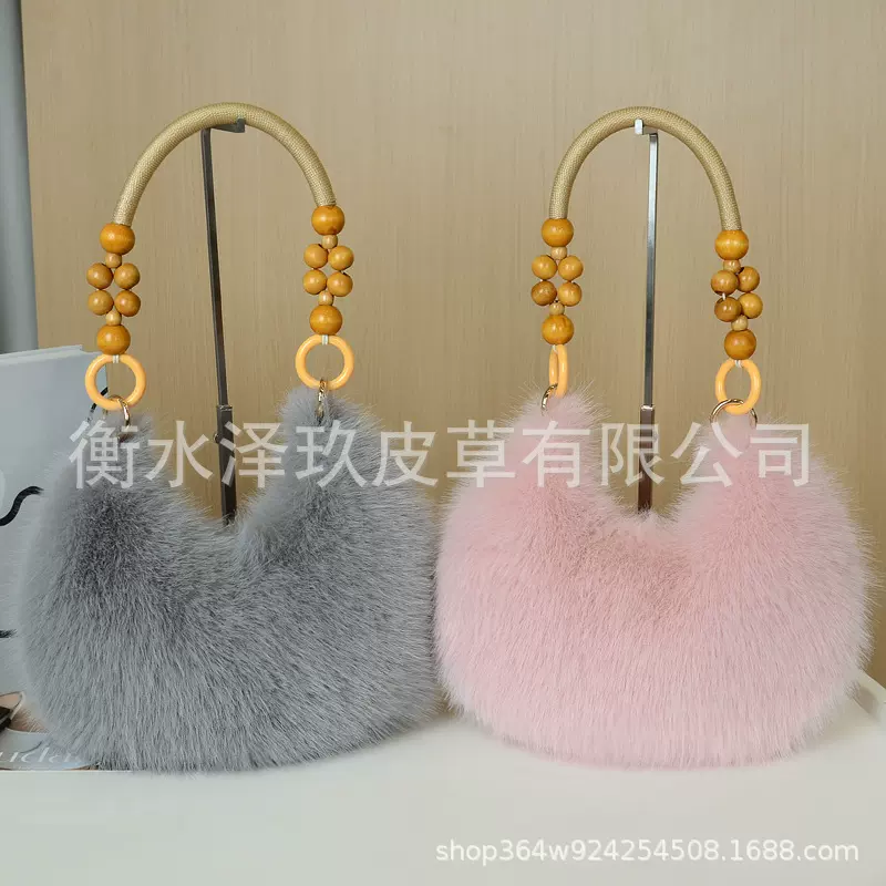 源头厂家批发2025年秋冬新款毛毛手拎包毛绒小包百搭手提斜挎包