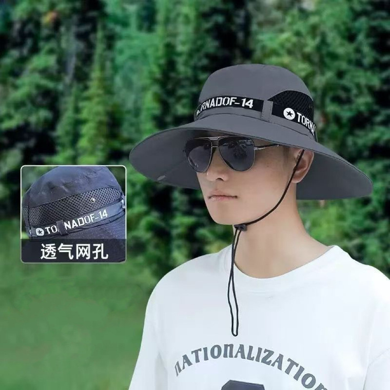 釣り帽子日焼け止め夏漁師帽子メンズサンハット通気性屋外 UV つばサンハット登山|undefined