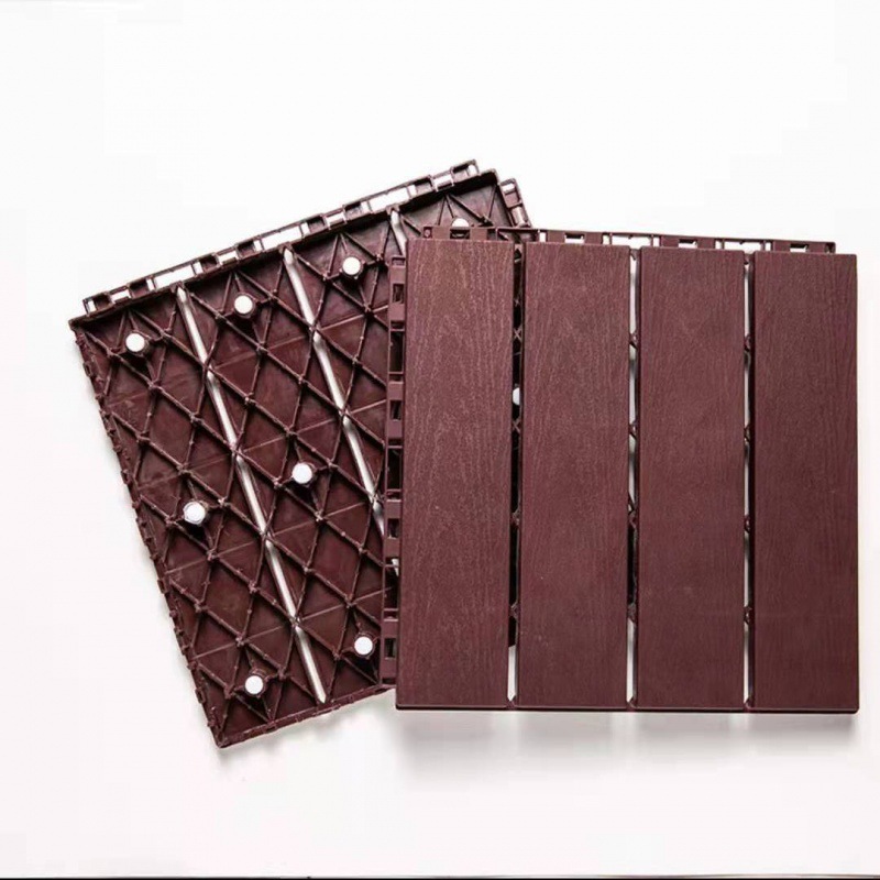 Piso de Madera Plástica Ensamble para Exterior Anticorrosivo para Balcón y Jardín image 18
