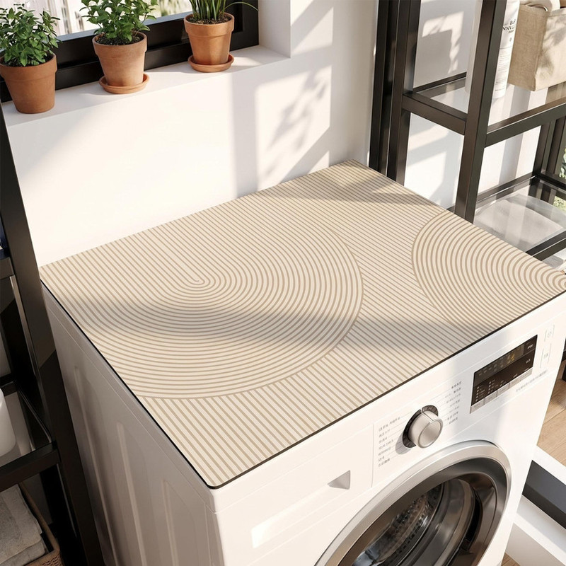 Japanese-Style Diatom Mud Drum Washing Machine Sun Protection Cover Modern Water-Absorbent Quick-Drying Dust-Proof Mat Refrigerator Dust Cover Cloth Dropshipping
