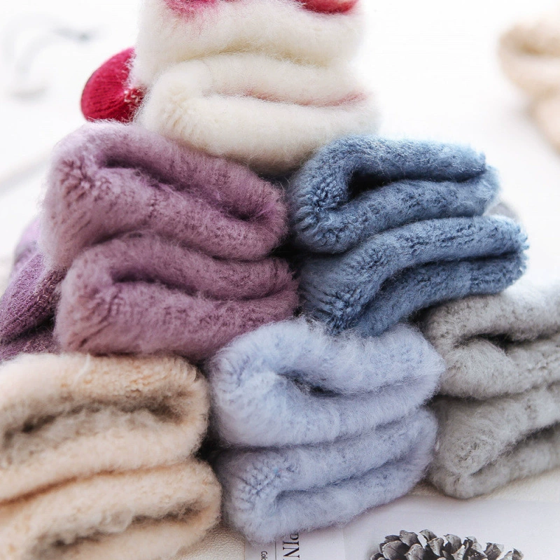 Keep warm fleece ski knee socks, increased thickness, mid-length