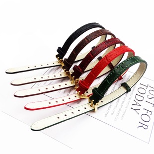 Wide 8mm genuine leather strap bracelet red rope bracelet gold jewelry men and women wrist strap bracelet bamboo joint cowhide leather belt