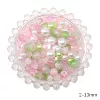 About 2-10mm pink and green