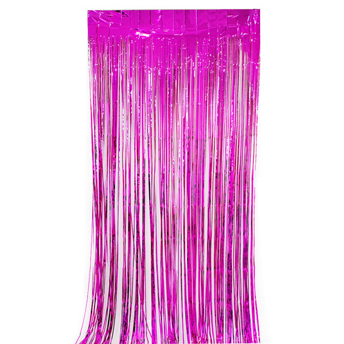 Bright Rain Silk Curtain 1*2 Golden Tassel Party Birthday Background Wedding Stage Layout Props Bright Rain Silk Curtain