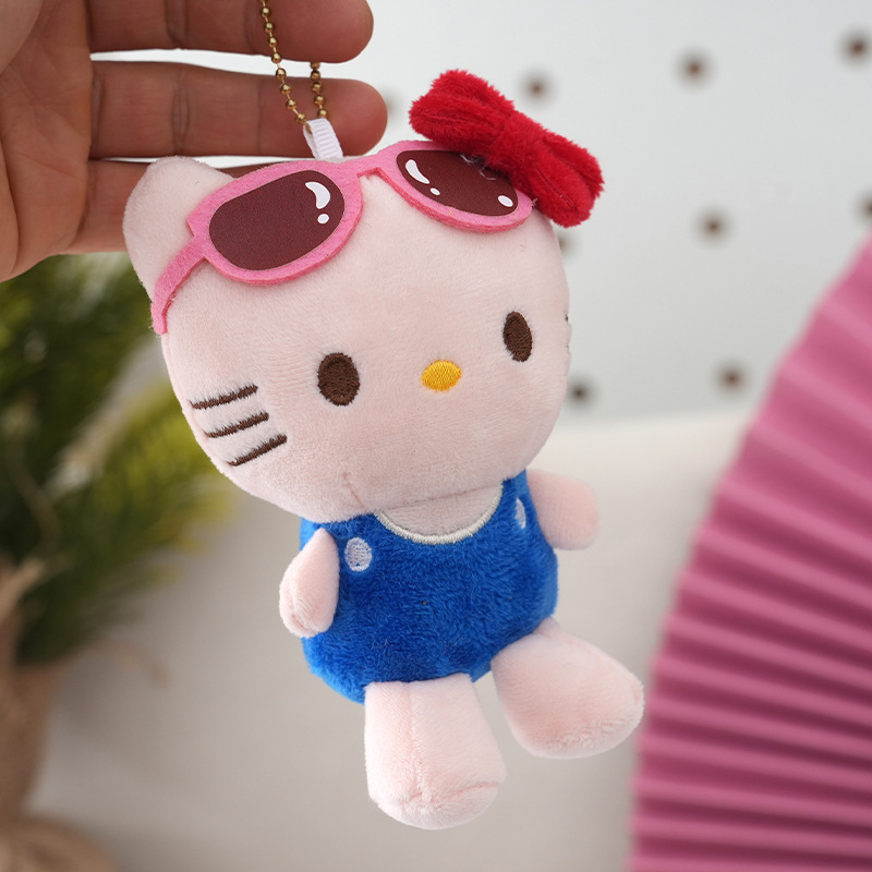 インターネット有名人かわいいサングラス KT 子猫人形アクセサリーキーホルダーペンダント女の子ギフトぬいぐるみペンダント卸売|undefined