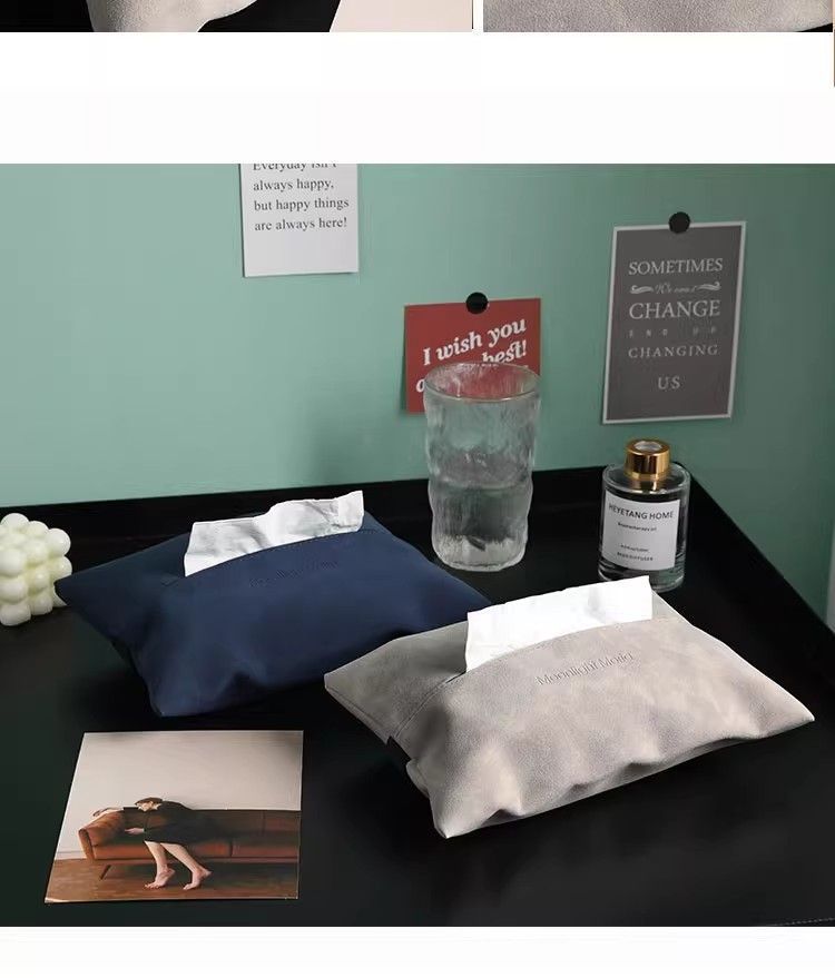 Luxury car tissue box, leather creative car tissue holder, high-end tissue box for car armrest box and seat back, suitable for living room