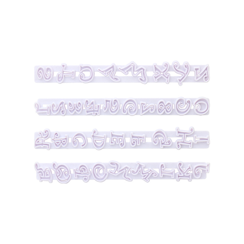 4pcs26 alfabeto impresión molde pastel galleta fondant decoración hornear bricolaje hecho a mano suministros