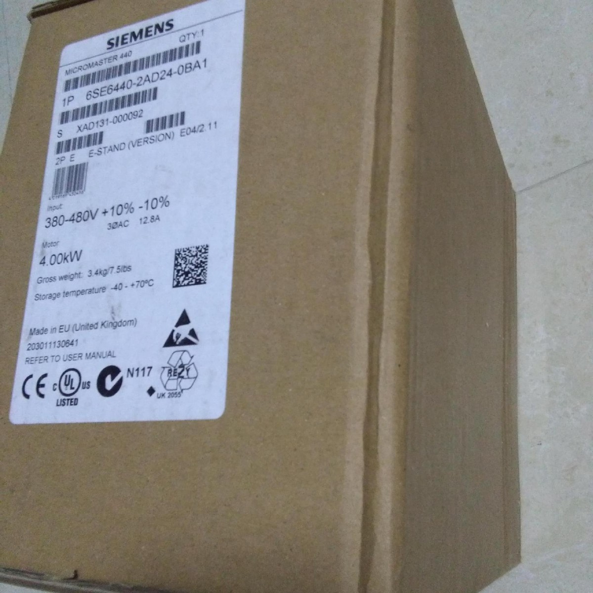 ȫ��ԭװ������M440��Ƶ�� 6SE6440-2AD24-0BA1 380V 4KW �ֻ�