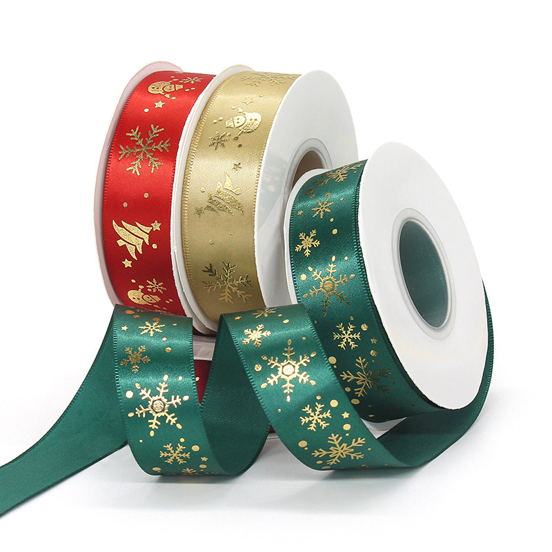 Cintas de Navidad, cintas de regalo, accesorios de Navidad, decoración DIY, cinta de poliéster estampada