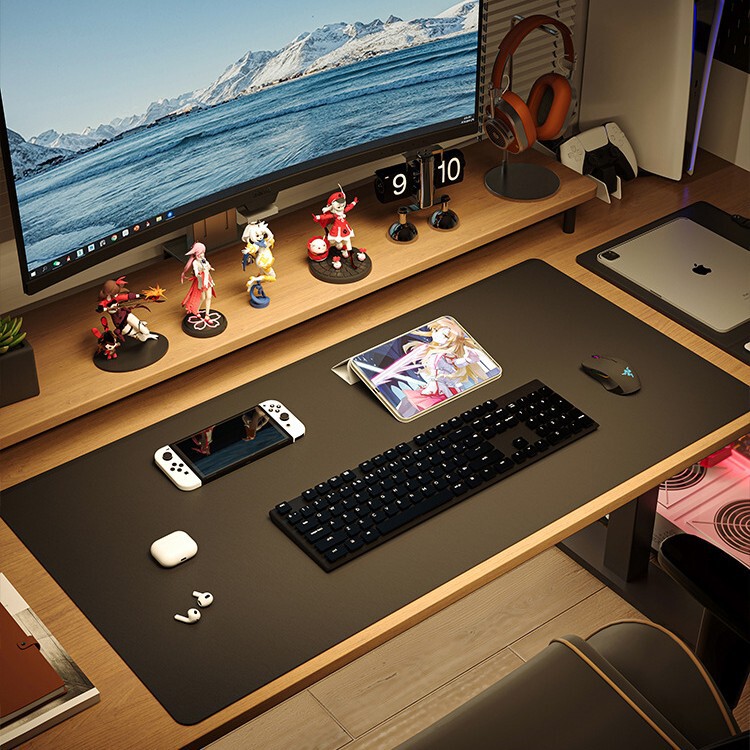 レザーマウスパッド特大コンピュータデスクパッドボスオフィスデスクトップパッドキーボードデスクマットテーブルクロス保護|undefined