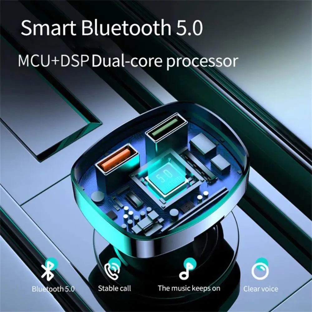 Cross-Border E-Commerce Manufacturer Direct Sales Car Bluetooth Mp3 Player Hands-Free Call Voice Broadcast Pd Fast Charging U Disk