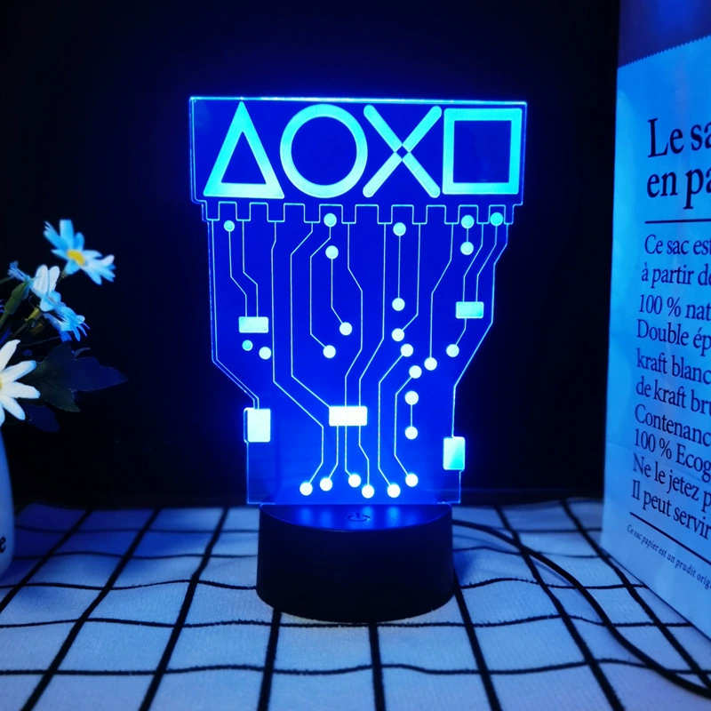 Новая ночная лампа 3D трёхмерная креативная разноцветная световая RGB-лампа с изменением цвета для игровой комнаты вокруг Xbox декоративный свет GameOver