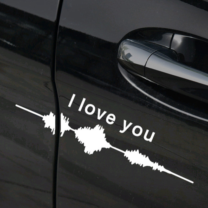 Coche ECG coche pegatinas personalidad creativa diversión te amo sónico diagrama rasguño coche cuerpo pegatinas engranaje trasero pegatinas decorativas image 4