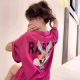 Rose Red T-Shirt Women's Short-sleeved Loose Cotton Mid-length Summer Large Top Round Neck Cartoon Niche T-shirt