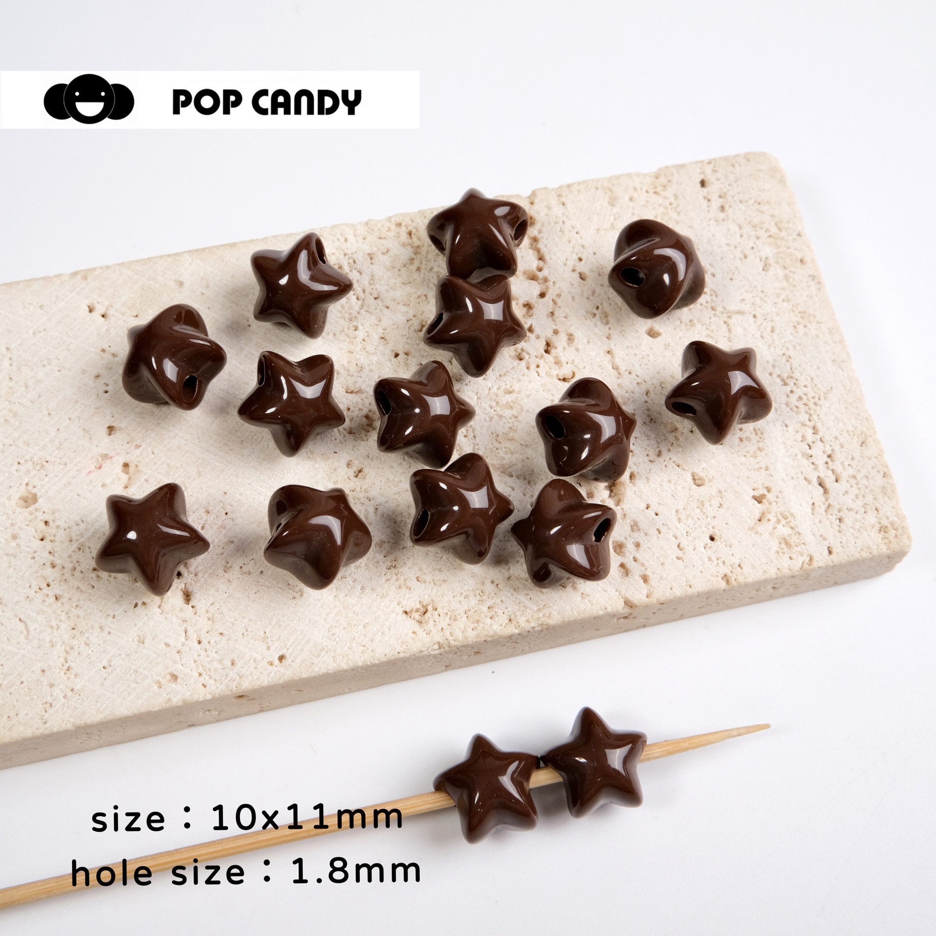 Acrílico color sólido estrella de cinco puntas accesorios pequeños cuentas accesorios de joyería de bricolaje hechos a mano cadena de teléfono móvil llavero material cuentas