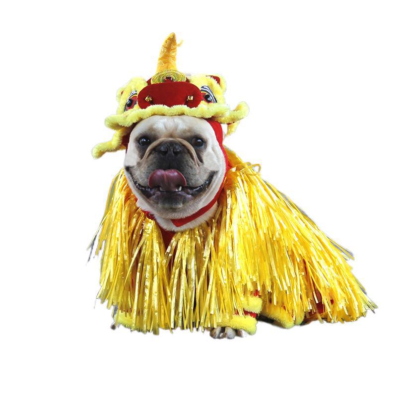 Transformación de Año Nuevo traje jizai suministros para Mascotas Fábrica Año Nuevo ropa de León estilo chino cubo francés Ropa de baile de León