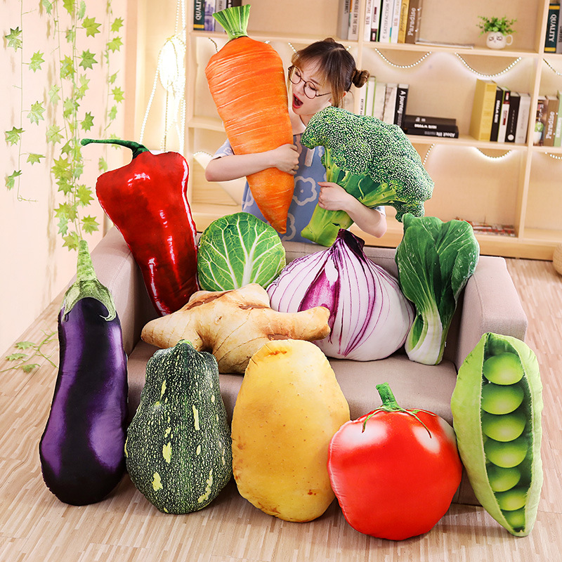 3Dシミュレーション果物野菜抱き枕ぬいぐるみクリエイティブかわいいクッションオフィスクッションホテル装飾飾り物
