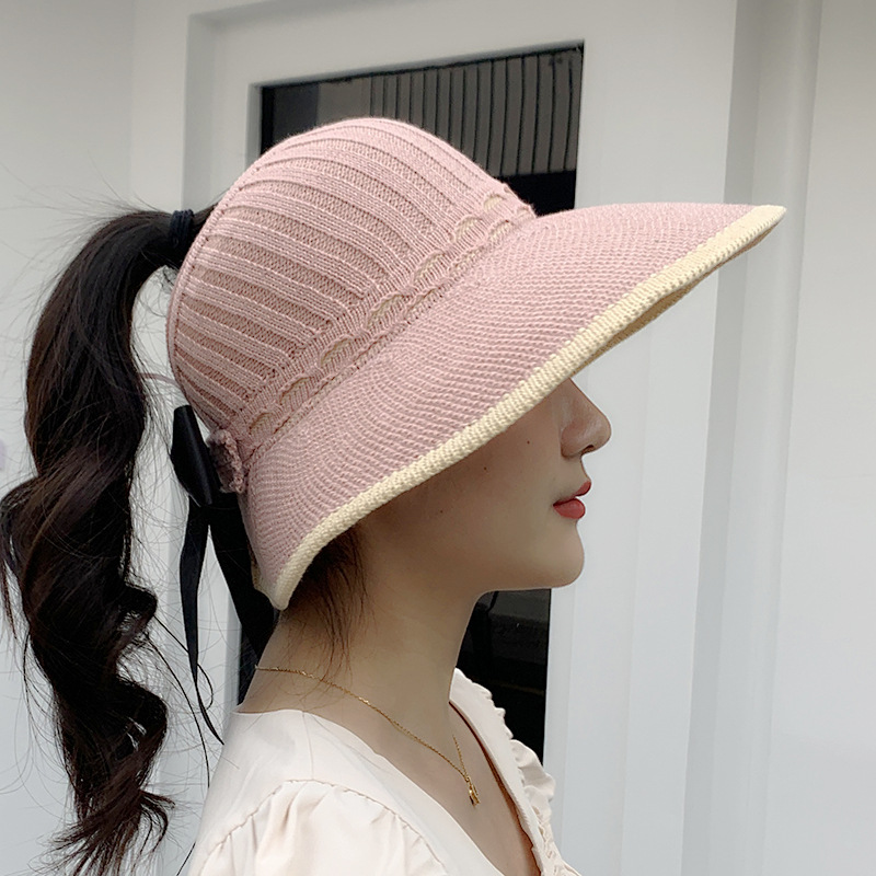 Femmes Pastorale Style Simple Couleur Unie Avant-toit Plat Chapeau De Soleil display picture 4