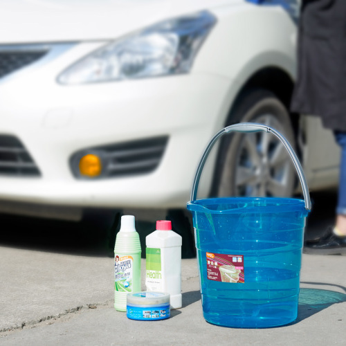 444Z wholesale plastic transparent portable thickened large bucket household cleaning laundry bucket round water storage bucket small