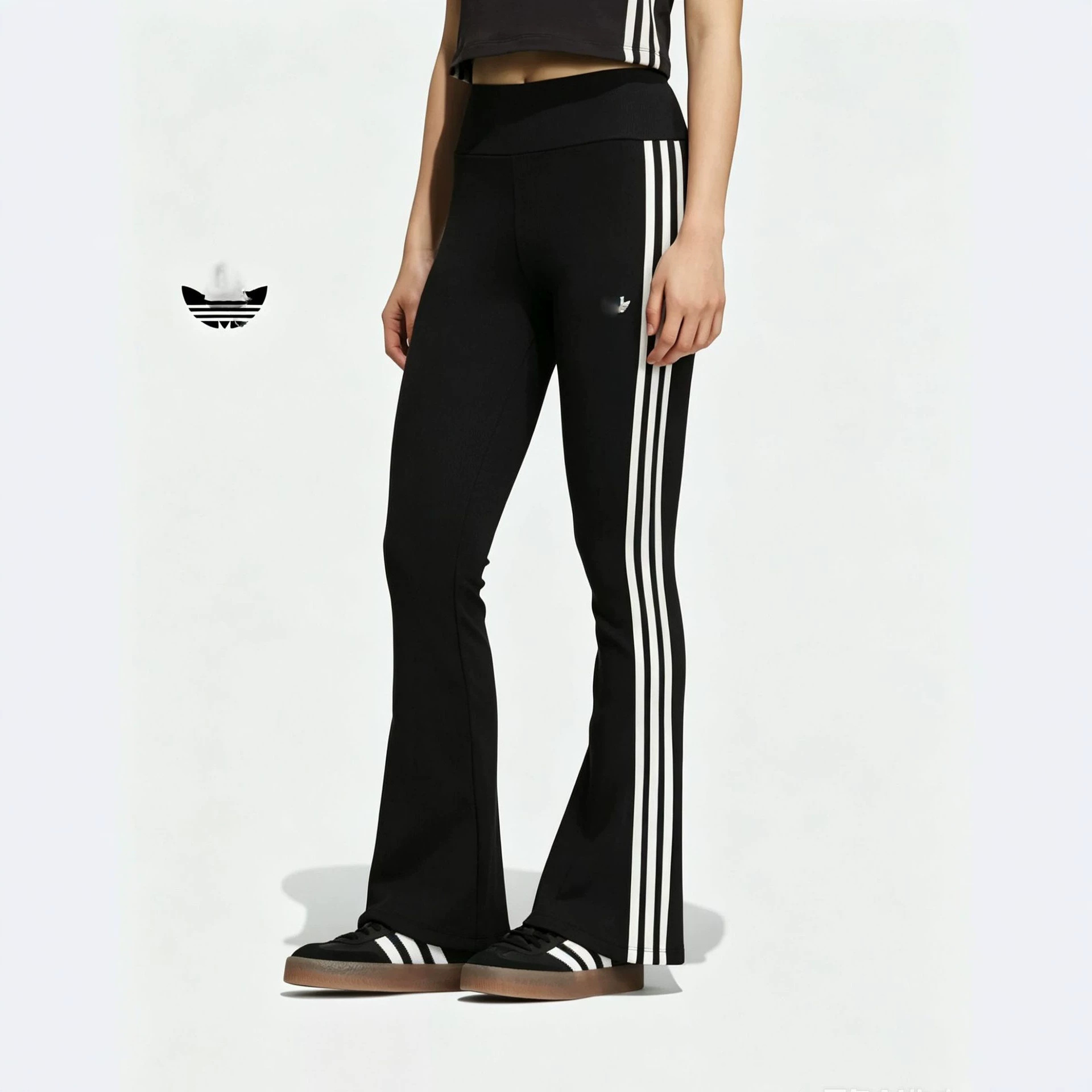 Replica Embroidered Original Label Classic Three-Stripe Women's Flared Pants Casual Pants Sweatpants Sports Tight-Fitting Long Pants