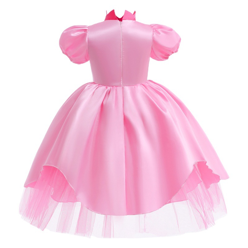 El Comercio exterior transfronterizo Rosa Peach Biqi princesa vestido Peach niños Super Mary Mario Juego de ropa