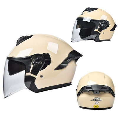 Motorcycle Safety Supplies Men and Women, All-Season Universal - beige-3c-certification-class-a-high-definition-mirror-one-size-fits-all-suitable-for-head-circumference-55-62