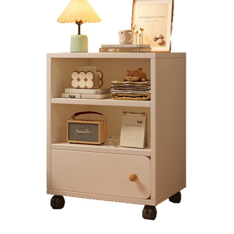 Mesa de cabezal de cama moderna y simple dormitorio contra la pared multicapa móvil de almacenamiento estante de almacenamiento multifuncional alquiler cabina de cama