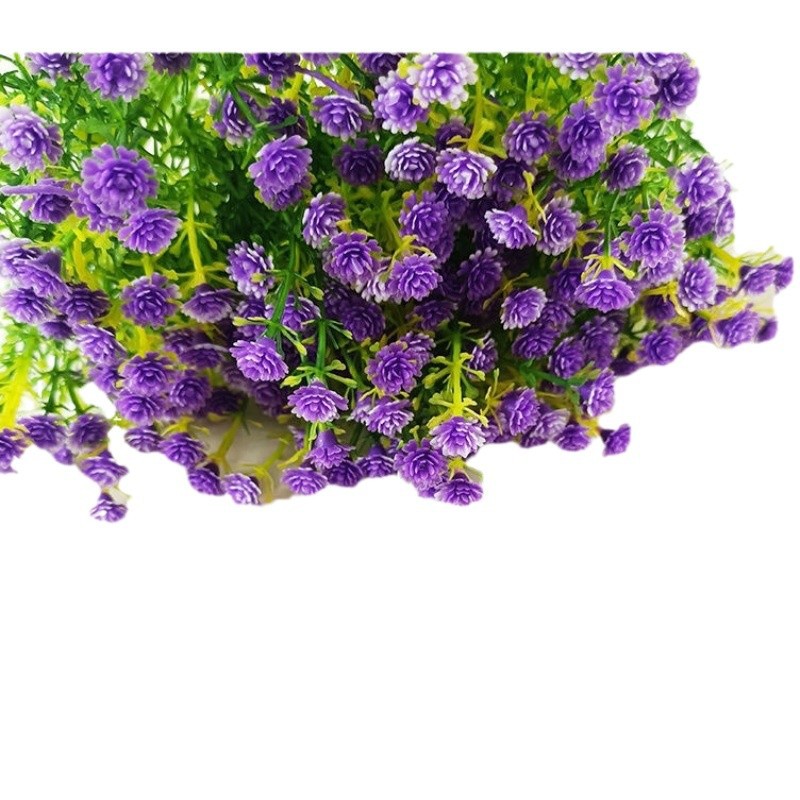 Ramo de mano Simulación Día de San Valentín Gypsophila Accesorios Plástico con flores y césped Ramo con césped y flores Materiales decorativos