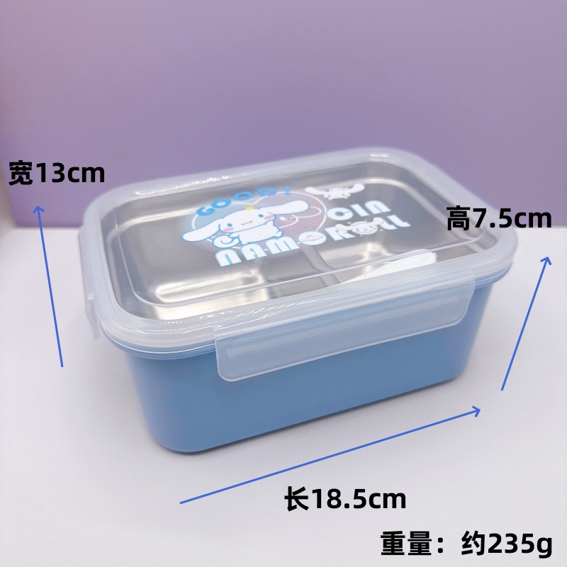 새로운 캐릭터 흰 개 스테인리스 스틸 더블 칸 도시락 귀여운 밀봉 도시락