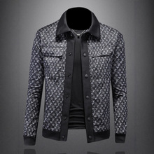 2025春季新款印花翻领男士休闲夹克欧洲站大码男装欧洲站外套大牌