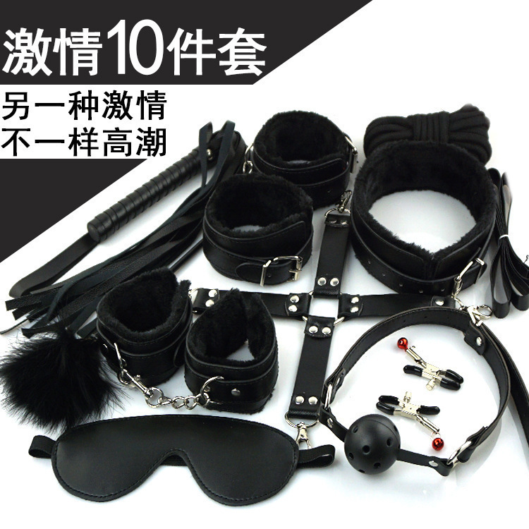 情趣用品捆綁束縛套裝SM十件套激情另類夫妻調教毛絨皮革玩具代發