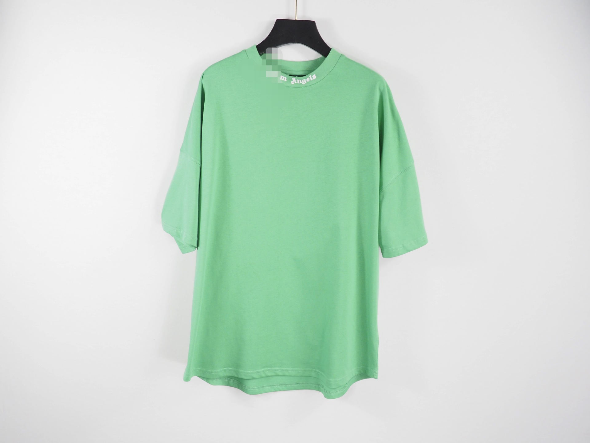 Versión correcta de la camiseta de punto transfronterizo de manga corta con estampado de letras grandes y espuma trasera suelta casual de palm High Street