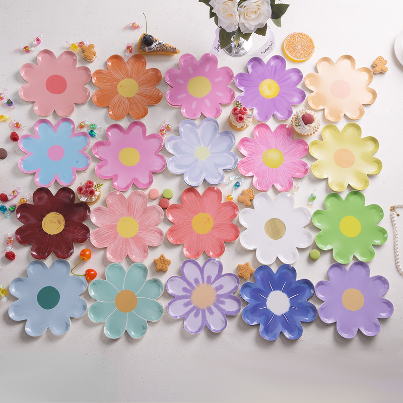 Disposable Flower Daisy Paper Plate Kidsren's Birthday Party Layout Dinner Plate Decorative Cake Plate Daisy Paper Plate Disposable Flower Daisy Paper Plate Kidsren's Birthday Party Layout Dinner Plate Decorative Cake Plate Daisy Paper Plate