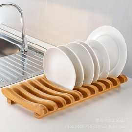 木质沥水碗架桌面碗碟盘子收纳架厨房水槽旁案板锅盖实木整理架