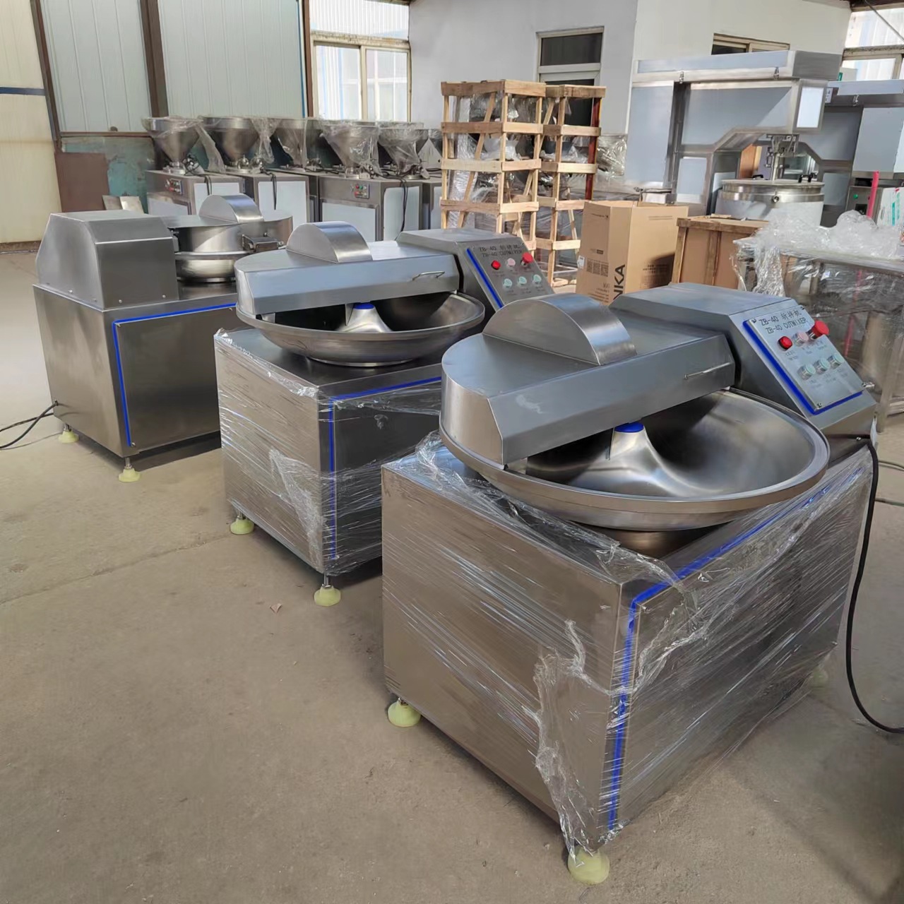 125型变频打浆机 葱花姜末斩拌机自动出料 肉酱辣椒酱斩拌机