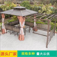 户外葡萄架庭院镀锌凉亭花园实木别墅室外院子天台楼顶遮阳棚亭子