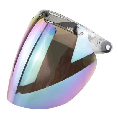 Motorcycle Helmet, Electric Vehicle Helmet, Summer Helmet Lens, Three-Button Straight Lens, Retro Helmet, Bubble Mirror Bv07 (Dəbilqə (Kaska) aksesuarları) - color-film