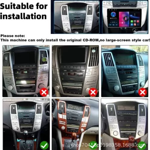 Подходит для Lexus RX 2003–2009 — умная 9-дюймовая автомобильная GPS-система с Bluetooth и Wi‑Fi, все-в-одном