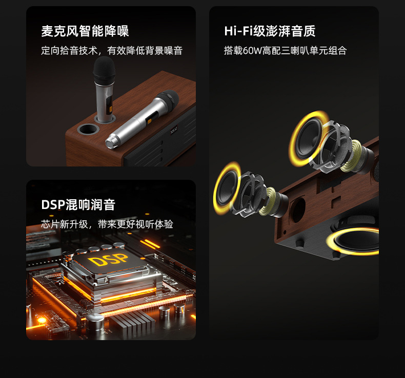 跨境无线蓝牙音箱桌面木质复古收音机迷你USB小音响插卡.jp