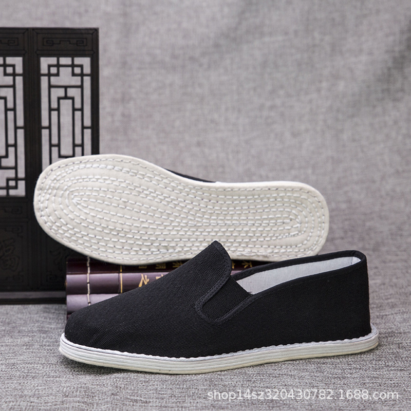 Old Beijing cloth shoes men's machine lasagna bottom cloth bottom breathable pedal summer Chinese style middle-aged and elderly cloth shoes wholesale