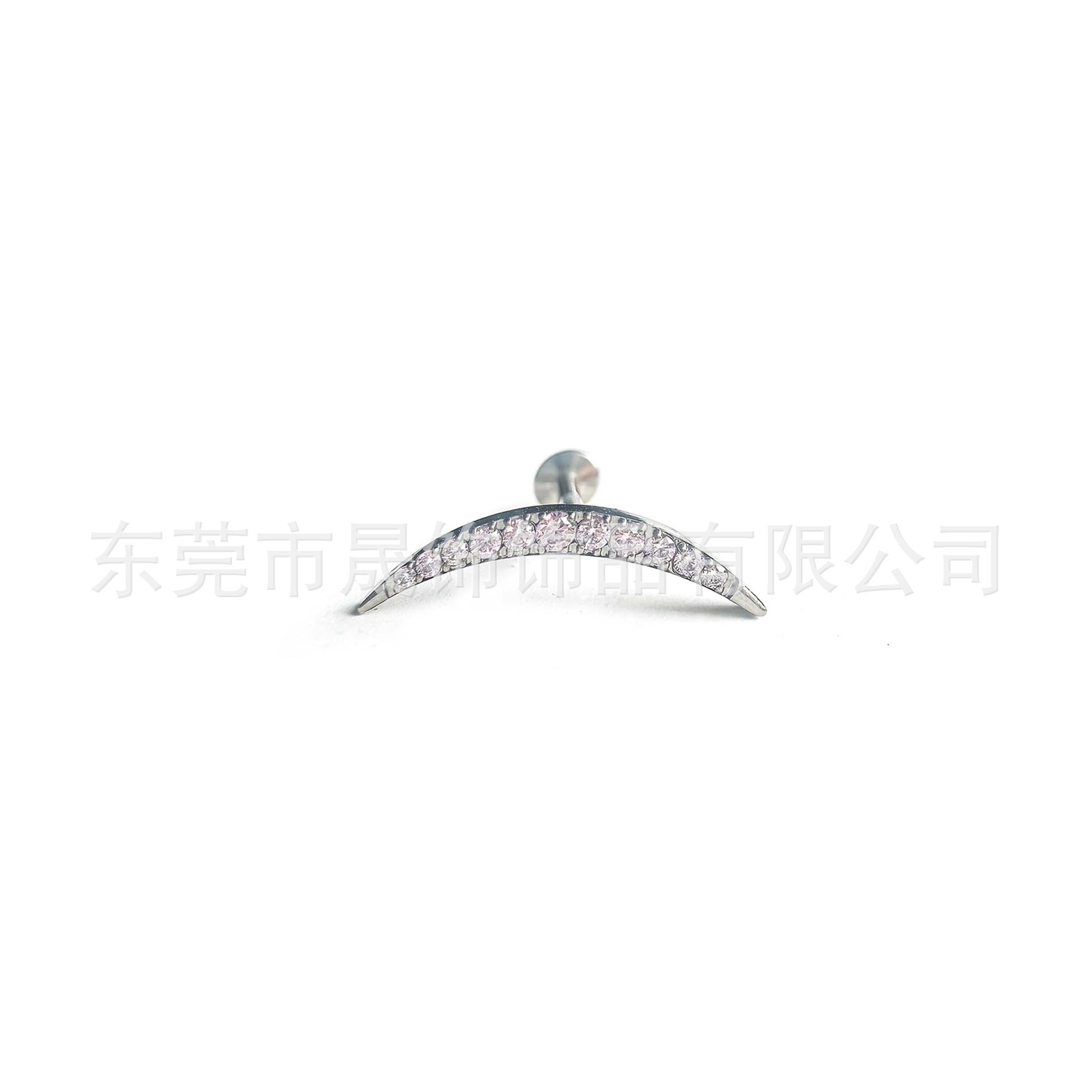 F136 Titanium Ear Stud Studded Cubic Zirconia Ear 蜗钉 G23 Implant Grade Titanium Labret Stud 人体 Piercing Jewelry Helix Cartilage Stud 精致
