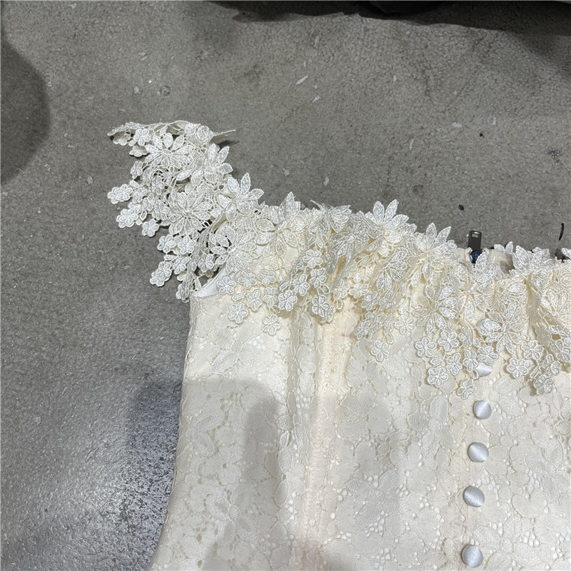 2025年新款纯欲风拉链背心温柔精致蕾丝钩花短款一字肩上衣吊带女|undefined