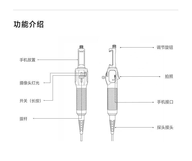 Weishi D100 industrielles Endoskop Smartphone HD Kamera Rohrinspektionswerkzeug Lenkendoskop