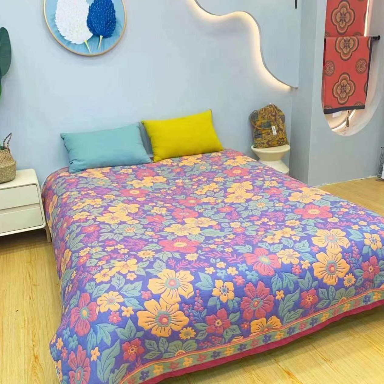 Flower sea purple cover blanket / 150*200CM