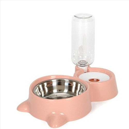 Pet Plastic Cat Bowl Dog Bowl Double Bowl Automatic Water Refill Food Bowl Dog Bowl Cat Food Supplies Water Bowl Rice Bowl