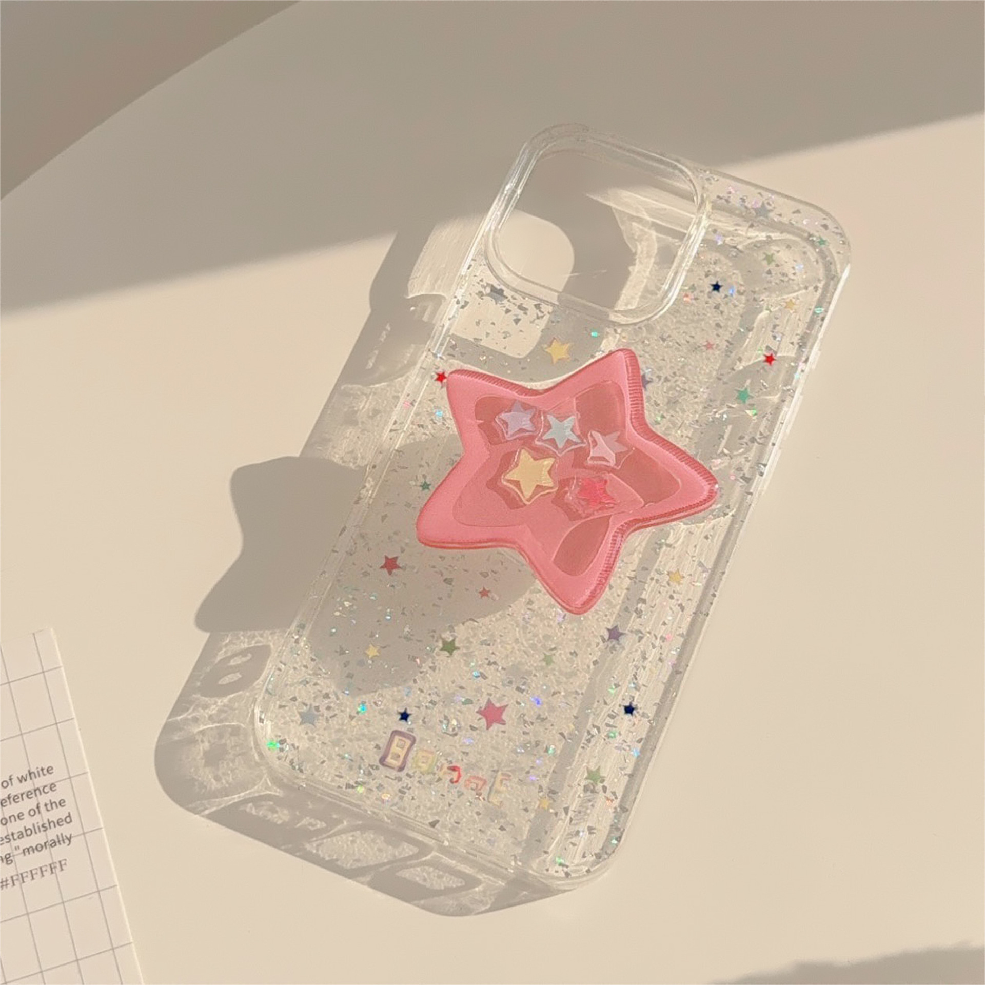 50g Weight iPhone Applicable Brands Phone Cases Classification PC, tpu Material Star Pattern Cute Style Painted Craft PC Tpu Star Painted Cute Phone Cases Phone Accessories 9